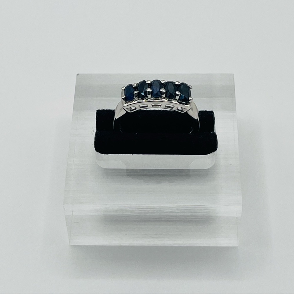 Natural Blue Sapphire Sterling Silver Ring